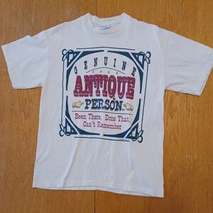 Single Stitch Antique Person Men's T Shirt Size L